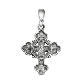Подвеска-крест из серебра с чернением