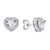 Серьги из серебра с фианитами