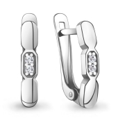Серьги из серебра с фианитами