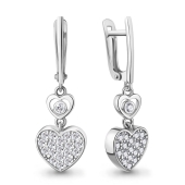 Серьги из серебра с фианитами