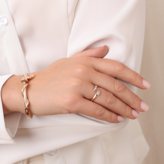 Браслет "красная нить" из золота с фианитами