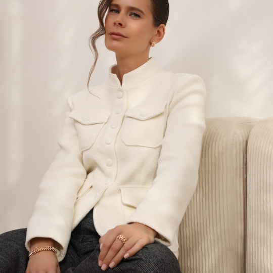 Браслет из золота с изумрудами и фианитами