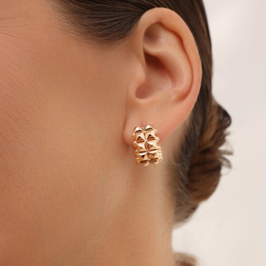 Серьги из золота с фианитами 