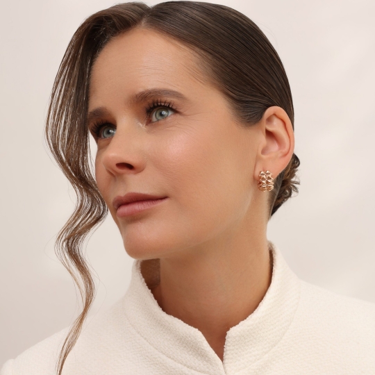 Серьги из золота с фианитами 