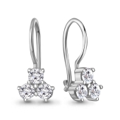 Серьги из серебра с фианитами