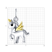 Подвеска из серебра с позолотой и фианитом