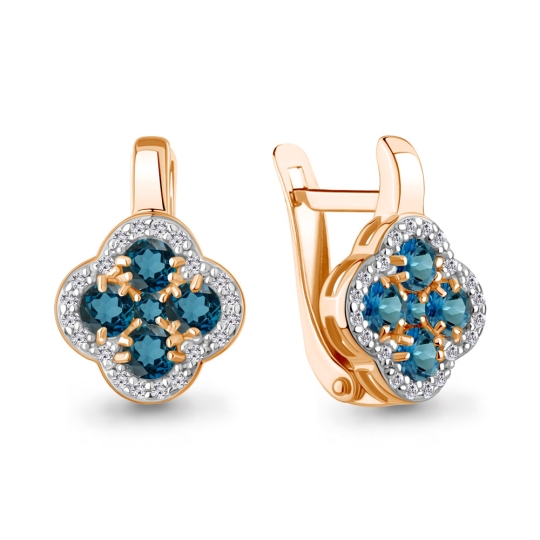 Серьги из серебра с фианитами