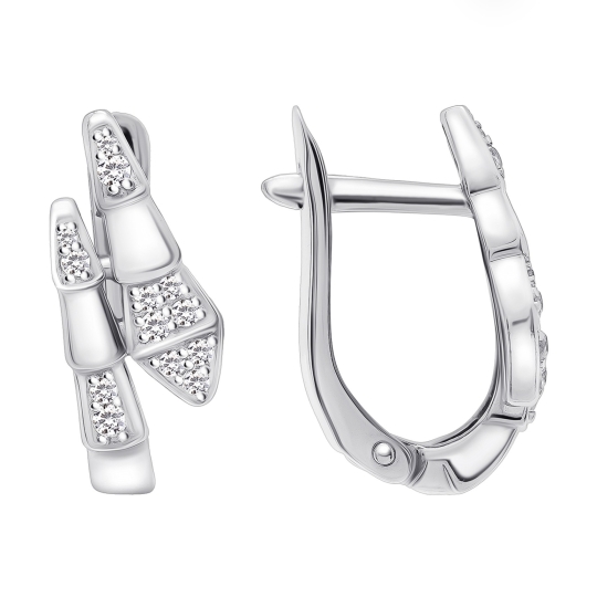 Серьги из серебра с агатами, фианитами и эмалью