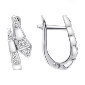 Серьги из серебра с фианитами