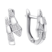 Серьги из серебра с фианитами