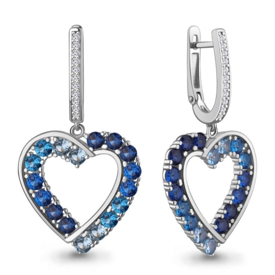 Серьги из серебра с фианитами