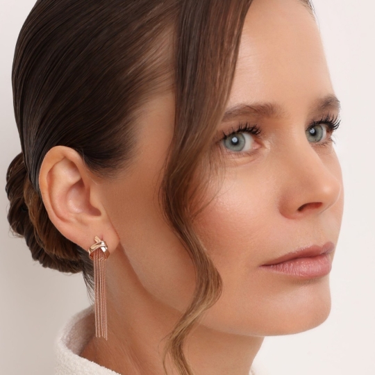 Серьги-конго из золота с алмазной гранью