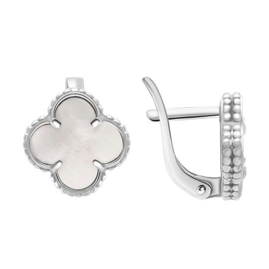Серьги из серебра с фианитами