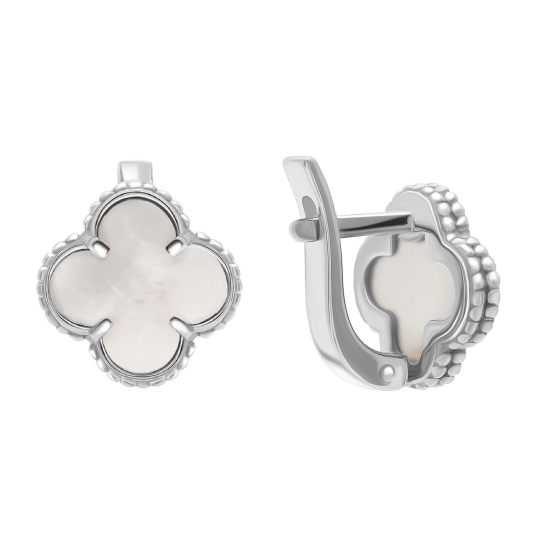 Серьги из серебра с фианитами