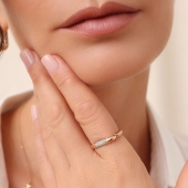 Кольцо из золота с фианитами