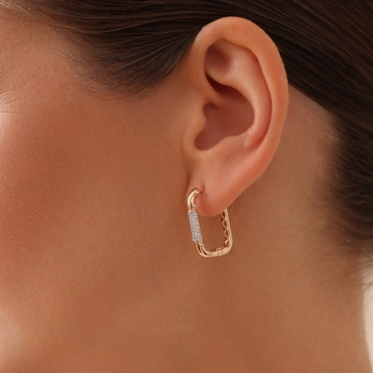 Серьги из золота с фианитами