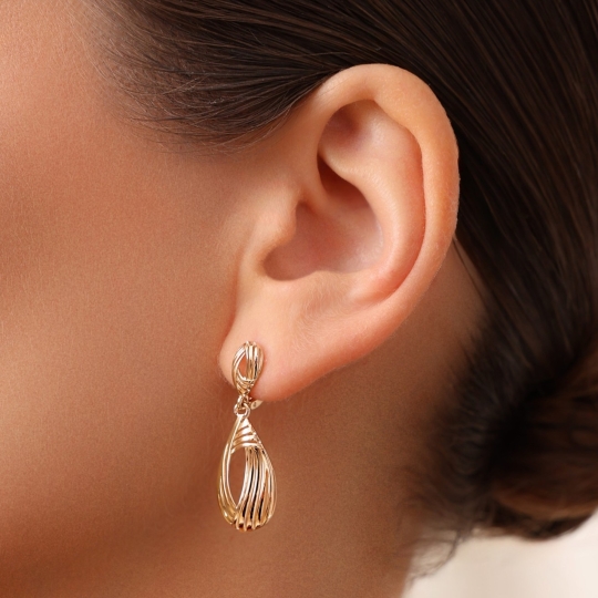 Серьги из золота с фианитами