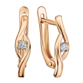 Серьги из золота с фианитами