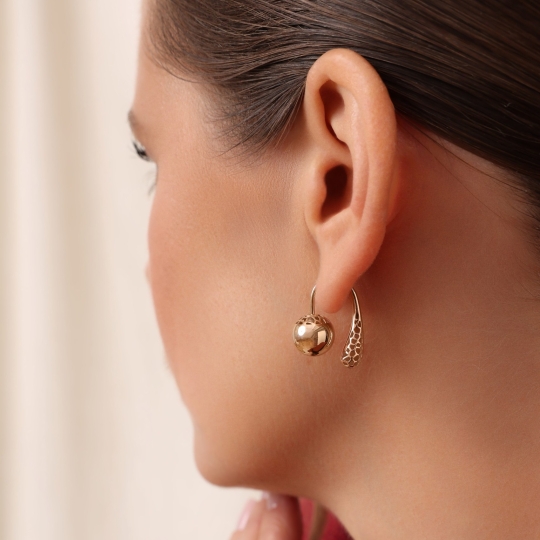 Серьги из золота с фианитами