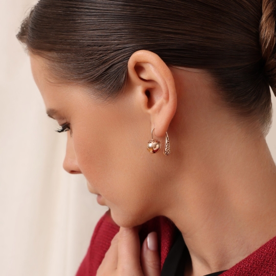 Серьги из золота с фианитами