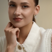 Серьги из белого золота с фианитами