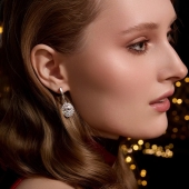 Серьги из серебра с фианитами