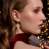 Серьги из серебра с фианитами