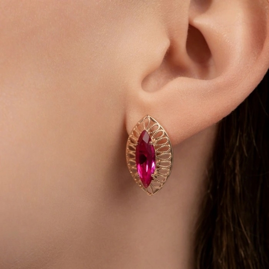 Серьги из золота с фианитами