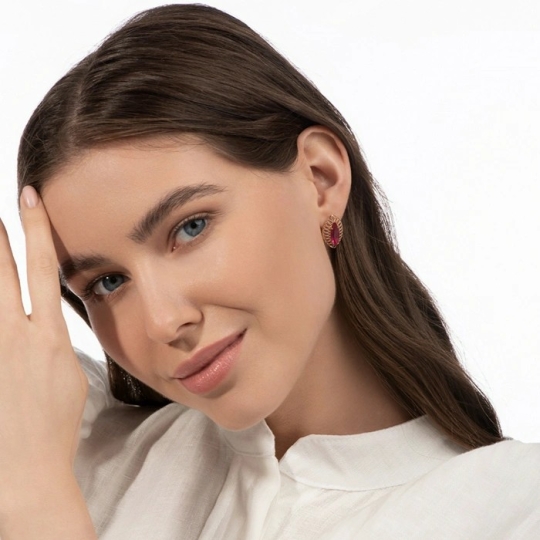 Серьги из золота с фианитами