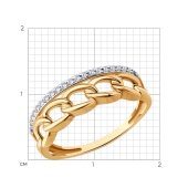 Кольцо из золота с фианитами