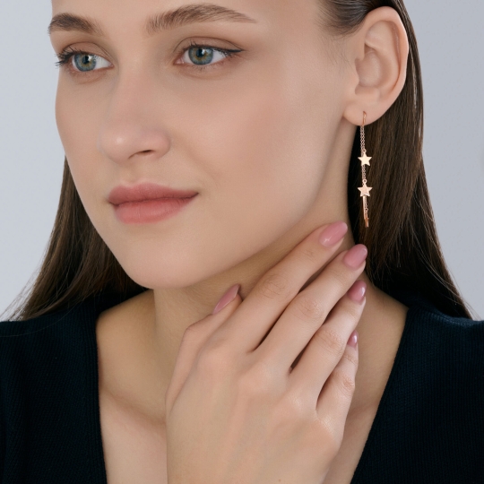Серьги из золота с фианитами
