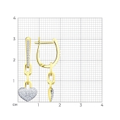 Серьги из лимонного золота с фианитами