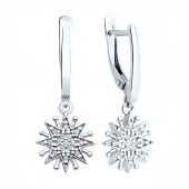 Серьги из серебра с фианитами