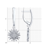 Серьги из серебра с фианитами