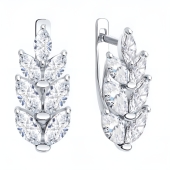 Серьги из серебра с фианитами