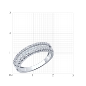 Кольцо из серебра с фианитами