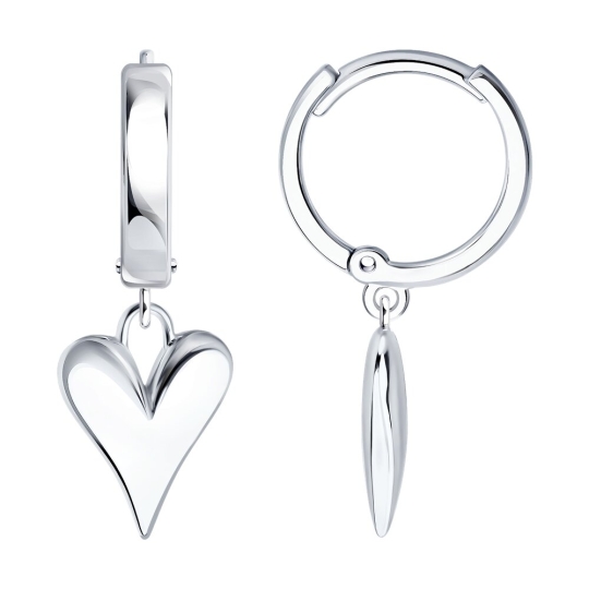 Серьги из серебра с фианитами