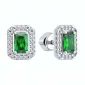 Серьги из серебра с фианитами