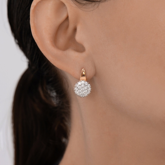 Серьги из серебра с фианитами
