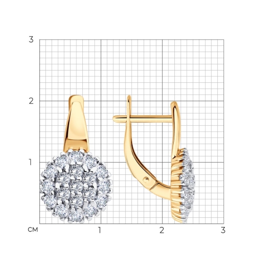 Серьги из серебра с фианитами