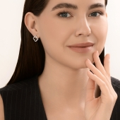 Серьги из серебра с фианитами