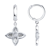 Серьги из серебра с фианитами