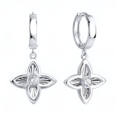 Серьги из серебра с фианитами