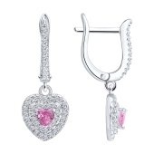 Серьги из серебра с фианитами