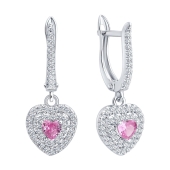 Серьги из серебра с фианитами