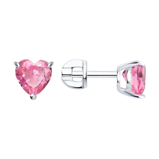 Серьги из серебра с фианитами