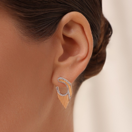 Серьги из золота с фианитами 