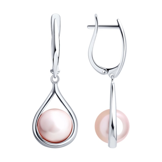 Серьги из серебра с фианитами