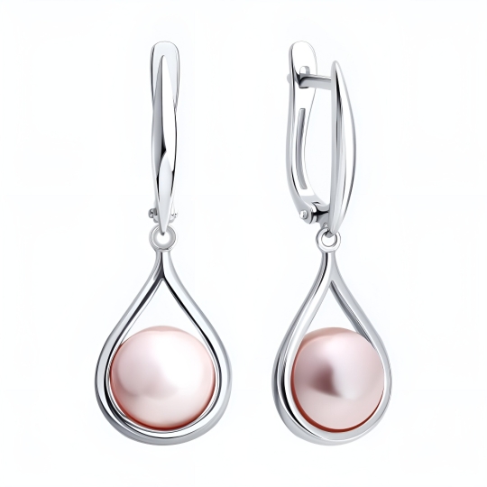 Серьги из серебра с фианитами