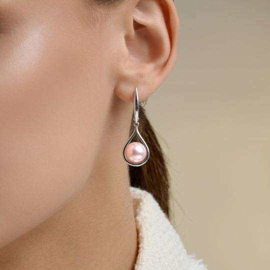 Серьги из серебра с фианитами